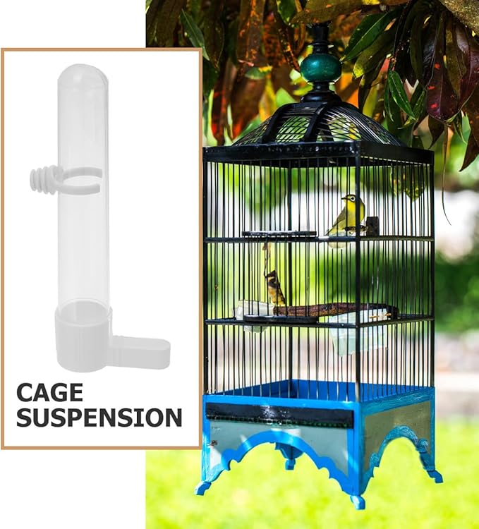 Bird Water Dispenser for Parrots 2.20 Oz Portable Feeding Cup Hollow Design Easy to Clean Removable Small Bird Feeder for Hamsters Rabbits and Small Animals
