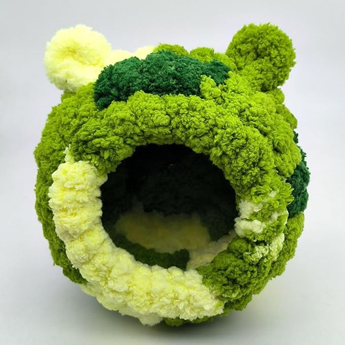 Bird Nest, Conure Breeding House Parrotlet Snuggle Hut Lovebird Bed for Conure, Lovebird, Canary, Finch, Cute Ear Design Bird Nest for Quaker Cockatiel (Green,S)
