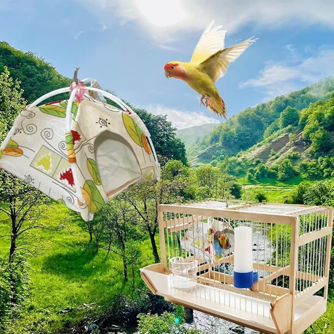 FEimaX Bird Nest House Hanging Hammock Finch Cage, Snuggle Hut Tent for Small Large Medium Parrots Parakeet Lovebird African Grey Budgies Cockatiels