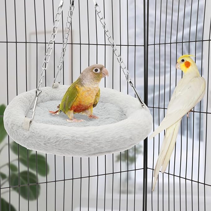 Wontee Bird Nest Bed Parrot Hanging Hammock Swing for Budgies Parakeets Lovebirds Caique Senegal Cockatiels Conures (M)