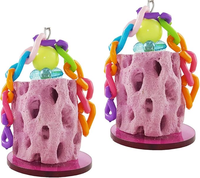 Wontee Bird Calcium Teeth Grinding Chew Treats Toy for Parrot Parakeet Cockatiel Conure Gerbil Rat Mouse Guinea Pig Chinchilla