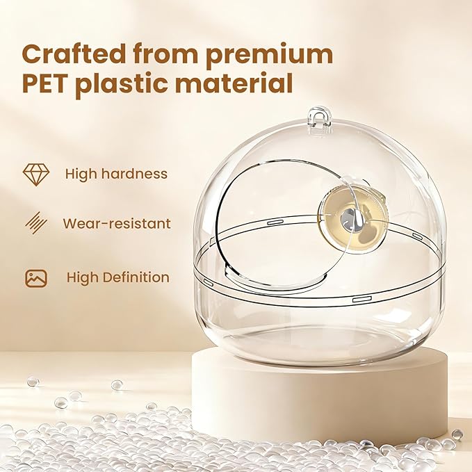 Bird Flat-Bottomed Nest for Cage Clear Transparent Observation Hanging Bite-Resistant Washable Bird House, Parakeet Breeding Nesting Plush Warm Bird Bed for Parrot Budgie Lovebird Canary