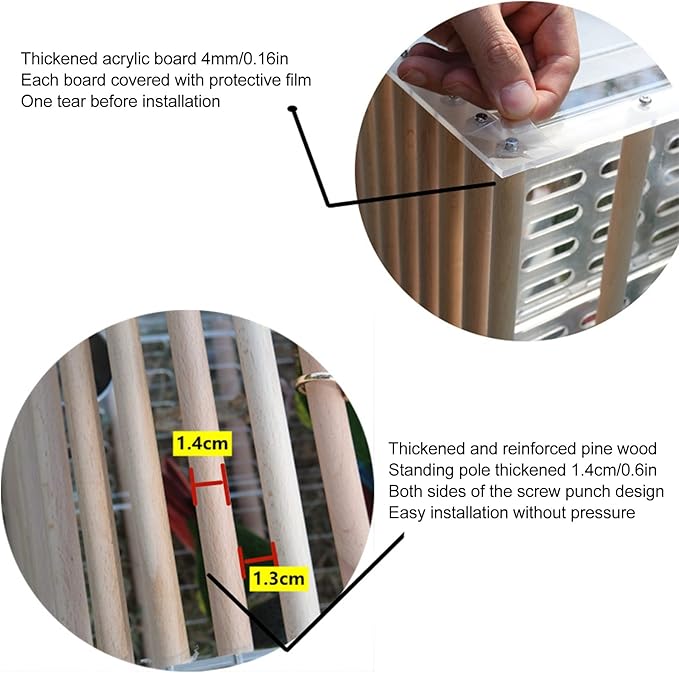 Portable Bird Cages, Clear View Bird Carrying Cage Hand Held Travel Birdcage with Perch for Small Bird Lightweight Bird Carrier