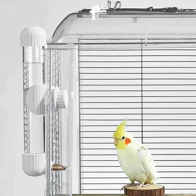Geyecete Bird Feeder Water Dispenser Set no Mess Bird Feeder for cage Automatic Parakeet Cage Accessories,Bird Feeder Cockatiel Finch Budgies