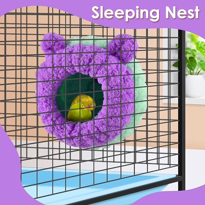 KATUMO Bird Nest, Conure Breeding Bed Parrotlet Snuggle Bed Lovebird Nest for Conure, Lovebird, Canary, Finch, Hamster (Less Than 5 inches Long)