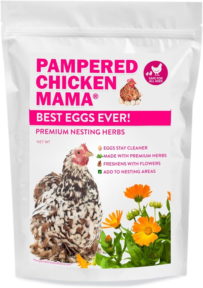 Pampered Chicken Mama Premium Nesting Herbs for Chickens (20 oz) Made with Flowers & Botanicals | Chicken Nesting Herbs | Nesting Herbs for Chicken Coop Herbs
