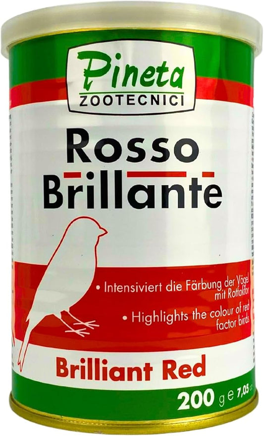 Pineta Rosso Brillante 200g Bird Food for Red Factor Canary and Finch – Canary Food to Enhances Feather Color, Ideal Comida para Pajaritos During Molting and Breeding Seasons