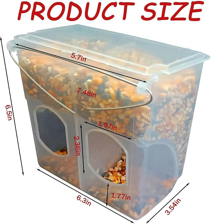 Automatic Pigeon Bird Feeder Water, 2 Pack Plastic Feeder Water Dispenser Drinkers for Cage, No Mess Hanging Parrot Food Feeding, Cage Accessories for Parakeet Quail Bird Chicken (2 Hole - Iron Wire)