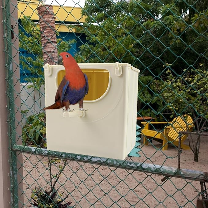 4PCS Plastic Bird Nest Box Bird Nest Breeding Boxes Outdoor Indoor Mounted Parrot Nest Boxes for Birds Finch, Squirrel, Parrot, Budgie