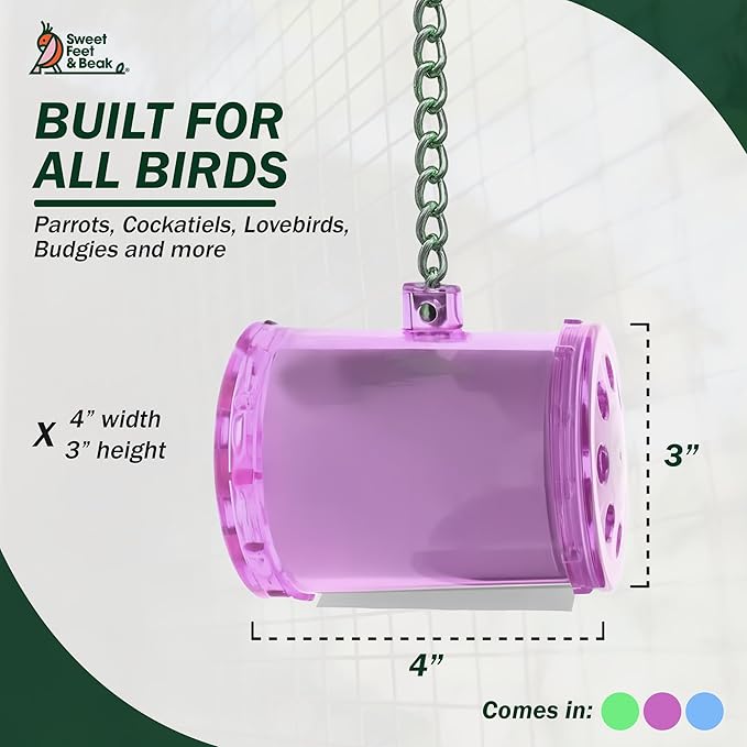 Sweet Feet & Beak Shred Master - Perfect Bird Cage Toy for All Birds - Shredding & Engagement - Safe, Non-Toxic, Easy to Install Parrot Cage Accessories - Large
