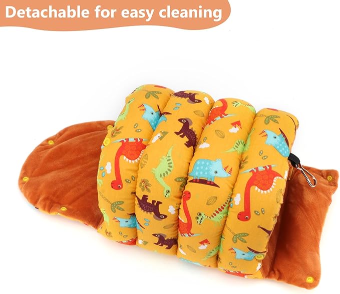 Wontee Bird Nest House Winter Warm Snuggle Hut Bird Bed Hanging Hammock for Parrots Budgies Parakeets Caique Senegal Cockatiels Conures (Dark Yellow, Large)