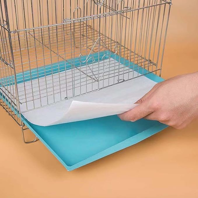 100 Sheets Bird Cage Liner Papers, Disposable Bird Cage Paper Liners, Cuttable Pet Animal Cages Cushion, Precut Absorbent Bird Paper for Bird Parrot Small Animal, 12.2'' X 17.3''
