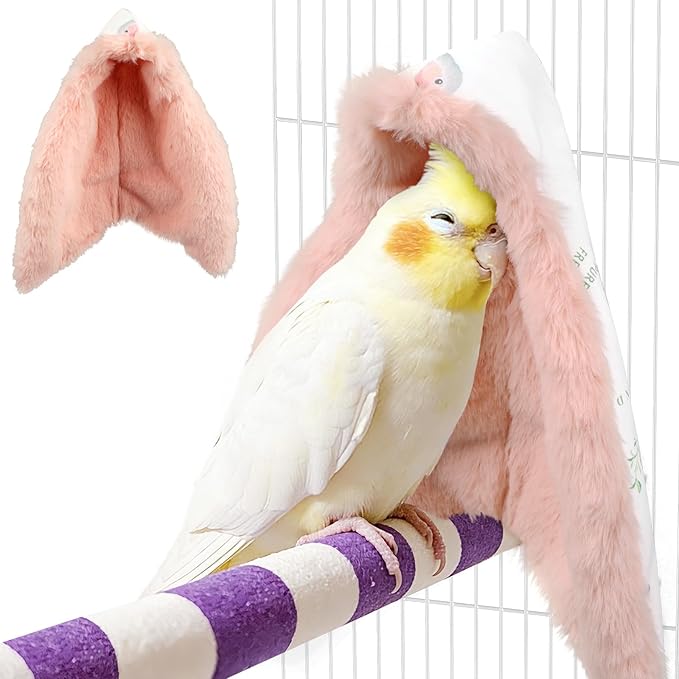 Pawfly Bird Blanket for Cage, Warm Bird Bed for Cage, Snuggle Hut, Snuggle Bed, Hanging Sleeping Nest, Cozy Bird Warmer for Parrot, Cockatiel & Parakeet, 10.5" x 9.5"
