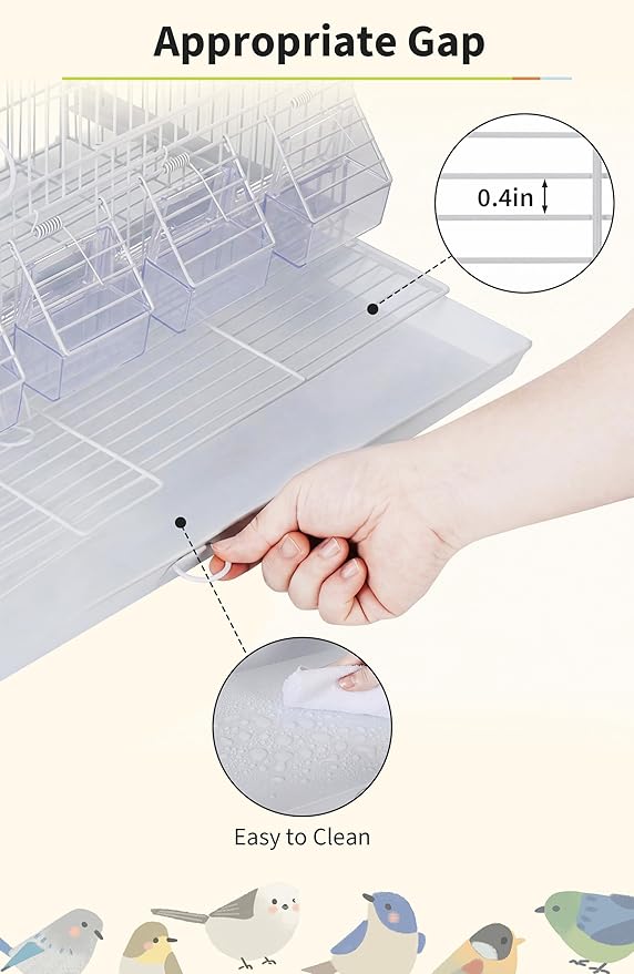 Garvee Bird Cage, 23''L Stackable Breeding Bird Cage, Divided Breeder Cage w/Individual Removeble Tray, Application for Conure,Macaw,Budgie,Cockatiel,Lovebirds,Parakeet