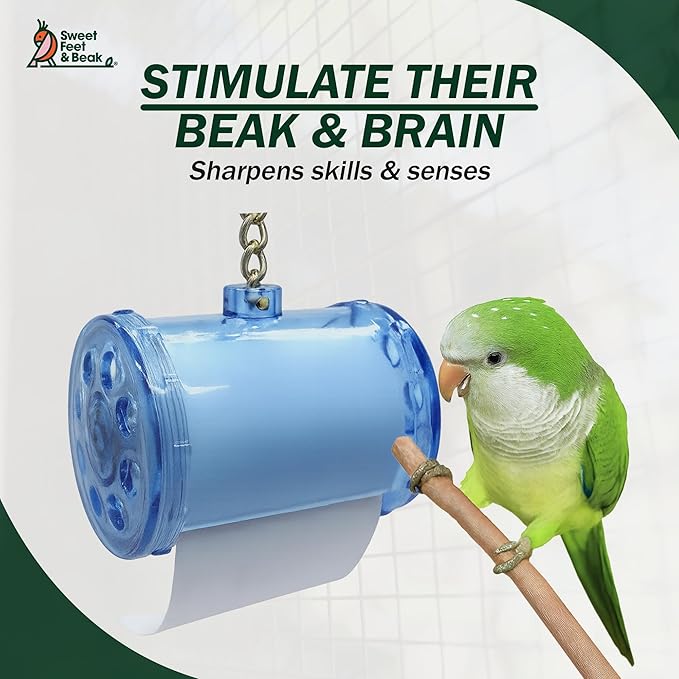 Sweet Feet & Beak Shred Master - Perfect Bird Cage Toy for All Birds - Shredding & Engagement - Safe, Non-Toxic, Easy to Install Parrot Cage Accessories - Large