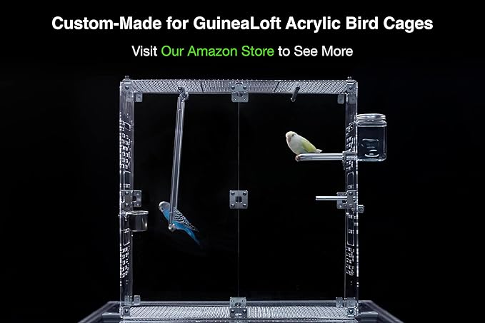 GuineaLoft™ Accessories Pack – Bend Pipe Perch, Beam Perch & Feeder – Compatible with Model-ET Cage - Visit The Guinea Loft Store