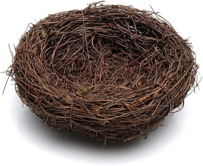 Nest Rattan Artificial Birds Small Animals Decoration Garden Field Accessories 25 cm