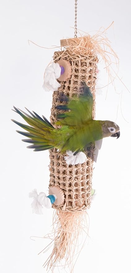 Penn-Plax Bird-Life Natural Seagrass Weave Kabob - Climbing, Hanging, Chewing Bird Toy - for Medium to Large Sized Birds - 21’’H