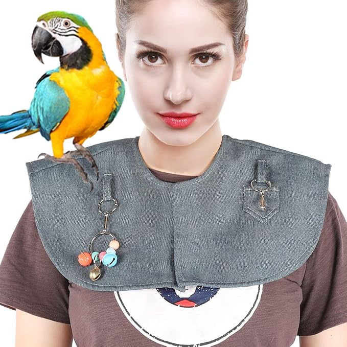 Anti-Scratch Shoulder Protector, Multi-Functional Parrot Training Shoulder Cape Protector Stand Bird Diaper Bird Anklet Toy for Small Medium Parakeets Cockatiels