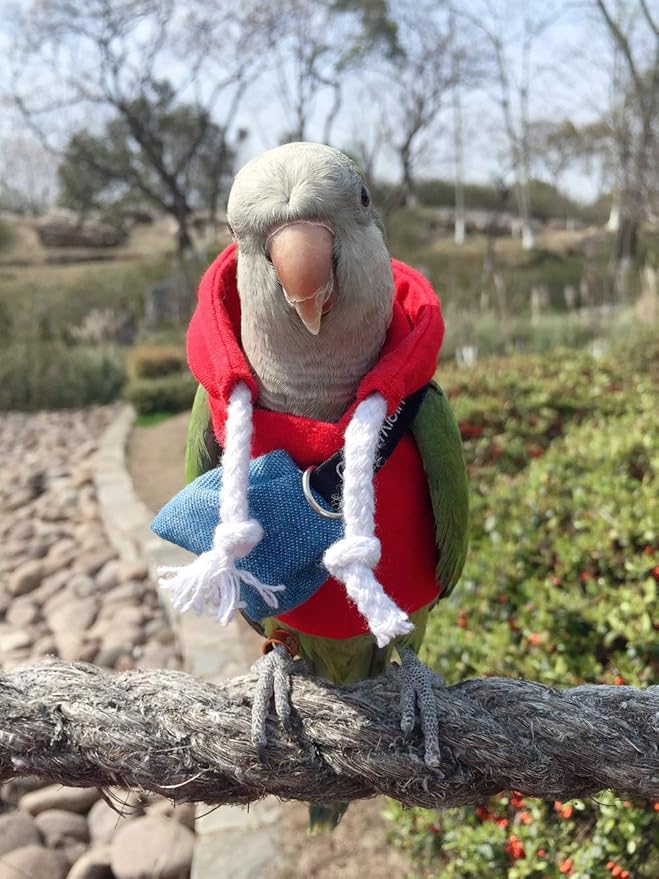 Bird Flight Suit,Parrot Bird Supplies, Warm and Comfortable, Tiger Skin, Green Cheek Parrot, Little Sun Parrot, Monk Parrot, Starling, mynah, Senegal Parrot, Mini Macaw, Keck Parrot Bag (XL)
