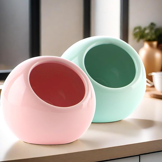 2 Pack Bird Feeder Ceramic Anti-Spill Food Bowl for Bird Parrot Cockatiel Parakeet Conure Finch Hamster Guinea Pig Gerbil Small Animals (Red and Green)