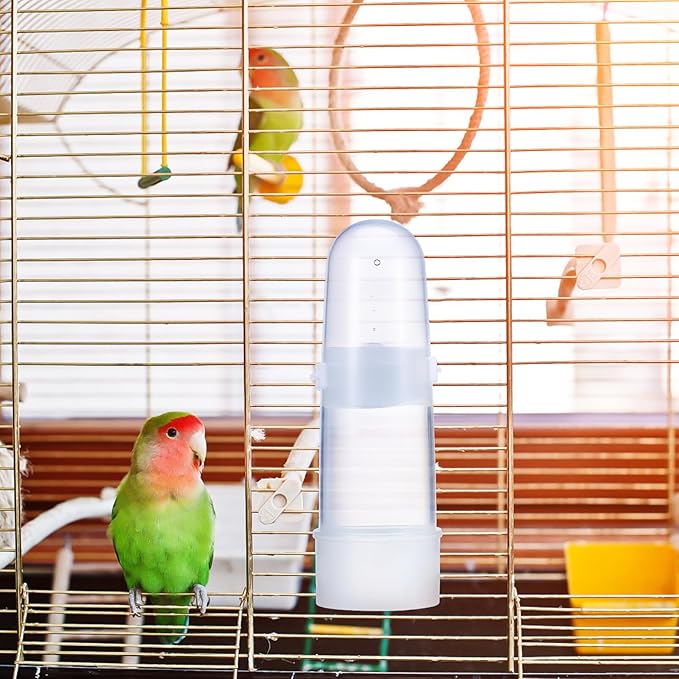 FOMIYES 2pcs Bird Feeder Automatic Bird Water Dispenser for Cage Clear Drinker Bottle Food Dispenser for Parrot Budgie Loves Cockatiel