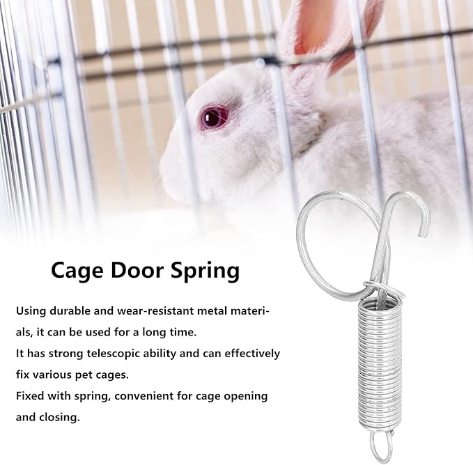 CHICIRIS Spring Cage Door Hook, 20PCS Cage Door Spring Hook Metal Finger Spring Latch Hook for Fixing Rabbit Pet Cage Door Farming Equipment(L)