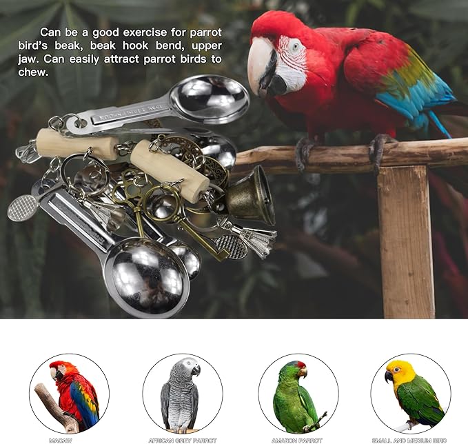 Bird Parrot Toys Hanging chew Toys for Macaws, African Grey Parrots, Cockatoos, Amazon Parrots, Poodle Parrots, Sun Parrots and Lovebirds.