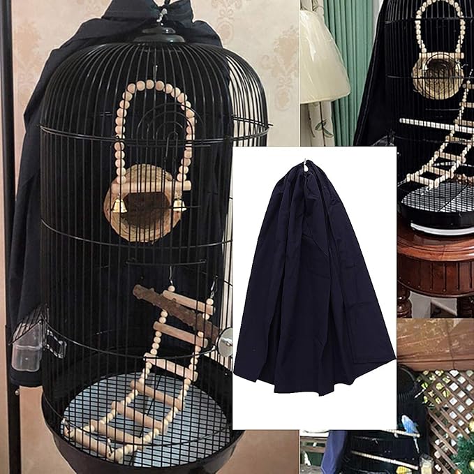 Scicalife Practical Birdcage Covers Parrot Round Cover Cage Bird Nest Cockatiel Bird Cage Canaries Accessory Shading Cloth (Navy) Accessories
