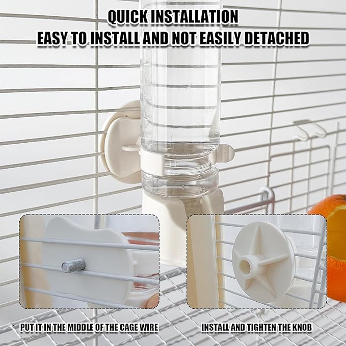 Bird Water Feeder,2PCS Automatic Bird Water Dispenser for Cage,Parrot Water Bottle Drinker Food Seed Dispenser Cage Accessories for Parrots Budgie Lovebirds Parakeet Cockatiel (Clear 150ML)