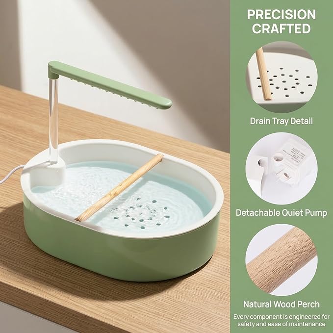 Automatic Bird Bath with Rain Shower, Pet Bathing Basin with Water Circulation System