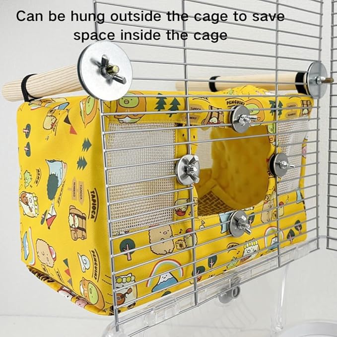Large Spring Summer Breathable Bird Nest House, Bird Bed for Cage, Parrot Nest Snuggle Shed Hut for Four Seasons, Easy to Install for Quaker Lovebirds (Small,Purple)