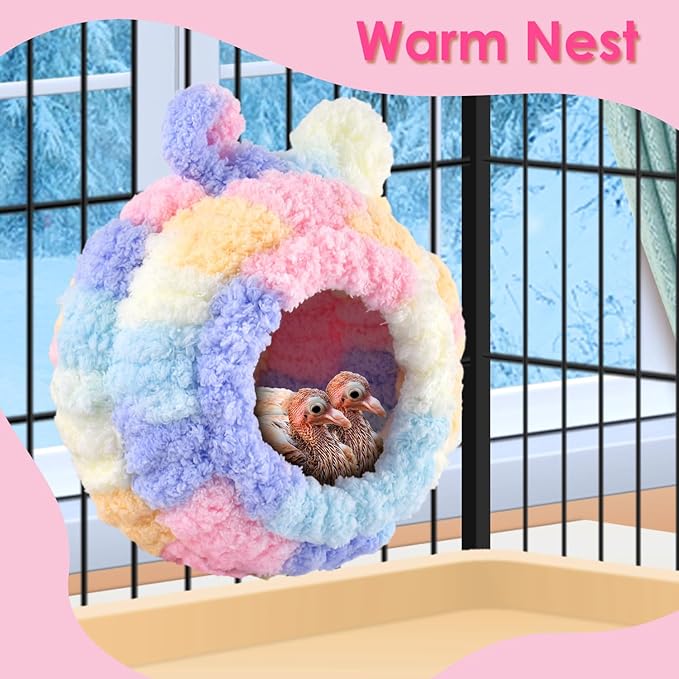 KATUMO Lovebird Nest, Bird Breeding Bed Parrot Snuggle Hut Conure House for Budgie Cockatiel Conure Lovebird Canary Finch Hamster Small Pets
