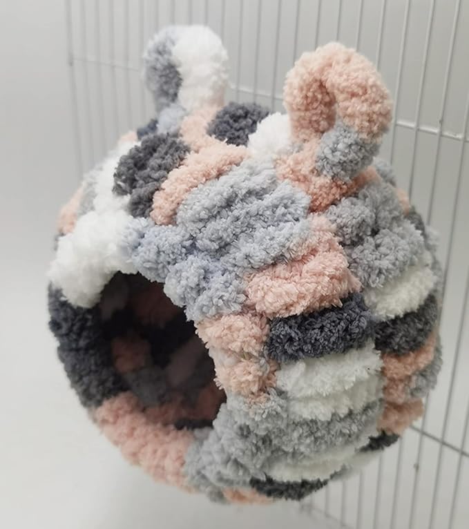 Winter Warm Bird Nest Bed Hanging Hammock Snuggle Hut Parrot House Tent Toy Bird Cage Perch for Bird Budgies Lovebird Finch Hamster Chinchilla Guinea Pig (Pink)