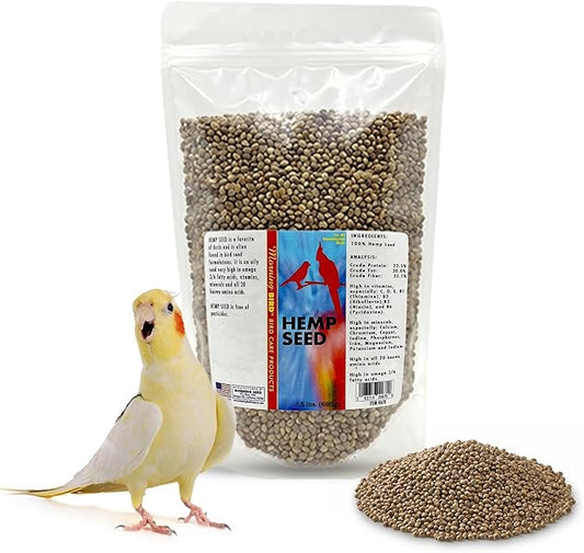 Morning Bird Hemp Seeds 1.5 lbs – Natural Superfood Seed – High in Natural Protein, Healthy Fats, Omega 3 and 6 Fatty Acids, Delicious Natural Flavor, Supports Feather Growth & Overall Health
