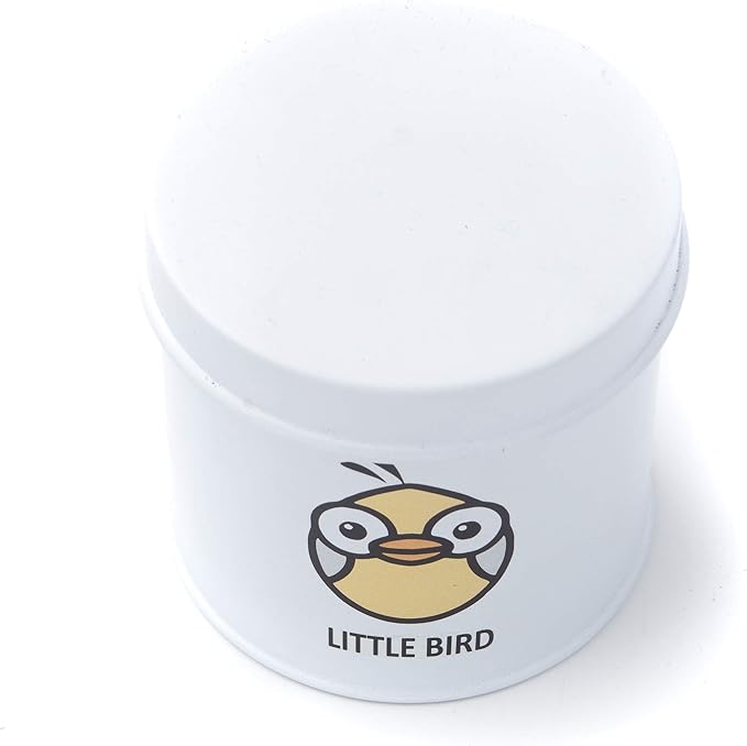 White Bird Food Tin with Airtight Seal with Lid | Hand Painted to Perfection with a cute Yellow Tweetie Bird Design