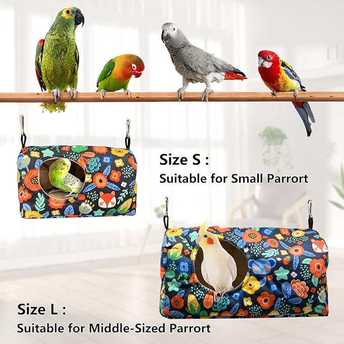 Bird Warm Bed - Parrot Sleeping Nest & Hideaway Cave for Cockatiels, Parakeets, Budgies & Lovebirds