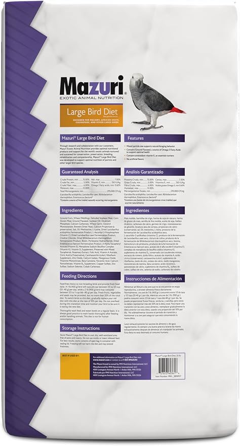 Mazuri | Nutritionally Complete Large Bird Food | 25 Pound (25 lb.) Bag