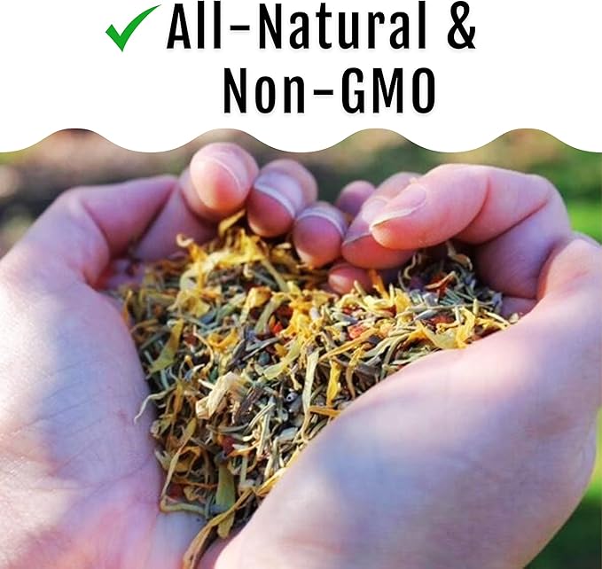 Buff Clucks Herb Supplement for Backyard Chickens - Natural Chicken Treats, Poultry Feed Botanical Mix, Plant-Based Coop Snacks for Daily Wellness, Feather Quality, Egg Production, USA (20 LB)