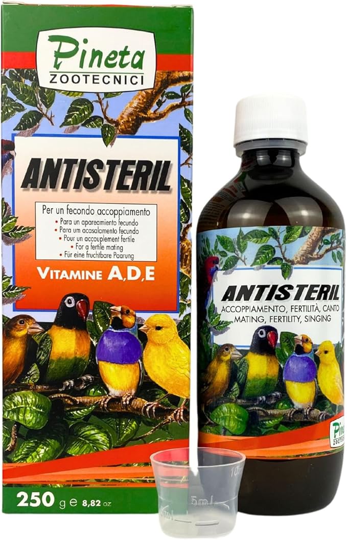 Pineta Antisteril Nutritional Antioxidant Supplement for Birds - Increases Mating, Fertility and Singing (250g)