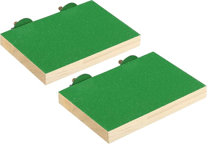 PATIKIL Bird Perch Stand Platform, 2 Pack Parrot Stand Platform Playground Paw Grinding Clean for Parakeet Cockatiel Cage Accessory, Green