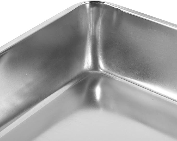 iplusmile Birdbath Bowl, Bird Bath Dish Stainless Steel Bird Bath Tray Sturdy Pigeon Bath Tub Rectangle Birdbath Shower Tray for Parrot Parakeets Cleaning Supplies (Silver)