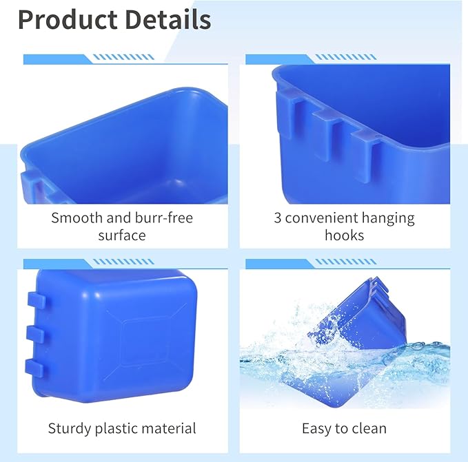 20 Pcs Cage Cups 16 oz Chicken Feeder Waterer Birds Feeders Hanging Bunny Cage Feeder Chicken Water Bowl Feeding Seed Bowl for Pet Parrot Rooster Parakeet Gamefowl Poultry Pigeon Wire Cage