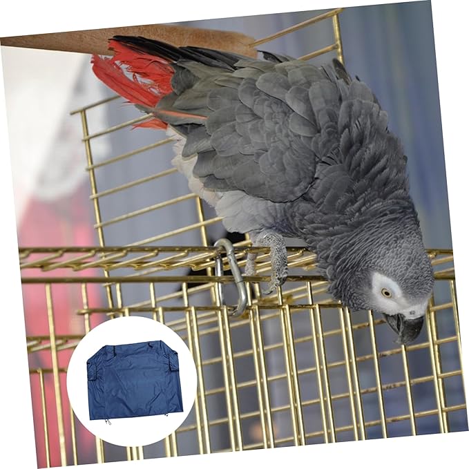 MERRYHAPY Outdoor Bird Cage Cover UV Sun Rain Protection for Parrots and Animals Lightweight Blue Dustproof Shield with Design for Use
