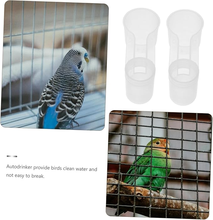 balacoo 10pcs Plastic Water Bottle Bird Drinker Feeder Cup Water Feeder Cup Chicken Pigeons Trough Animal Feeding Accessories