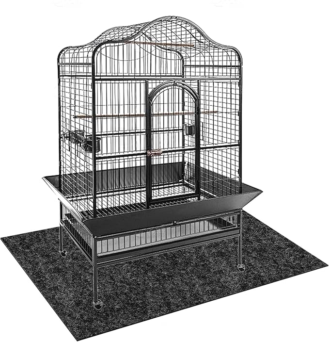 Bird Cage Floor Mat, 30x36 Inch Waterproof Under Pet Cage Liner Mat for Kennel Training, Reptile Aquariums, Non-Slip Felt Mat to Protect Floors
