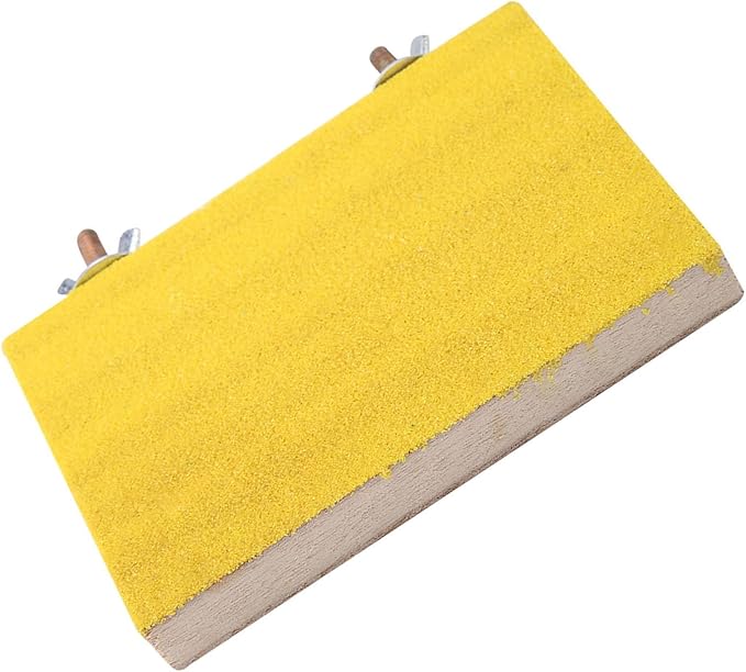 Wood Bird Perch Stand Platform Bird Cage Corner Shelf Grinding Clean Bird Playground for Hamster Squirrel Standing Sleeping Chewing (Yellow Long Edge Screw)
