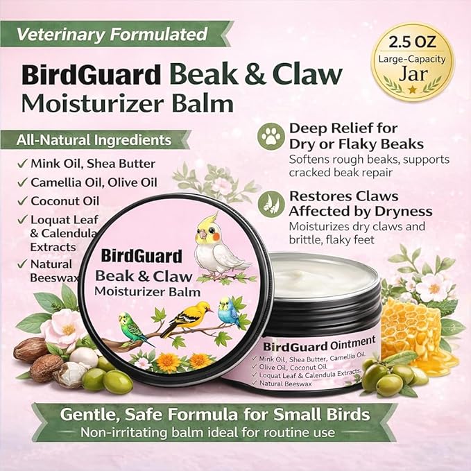 RONDURE BirdGuard Balm Bird Beak Oil for Parrots, Beak Conditioner & Moisturizer | Claw Care BirdGuard Ointment, Repair Dry Cracked Surface, for Cockatiel Parakeet Conure