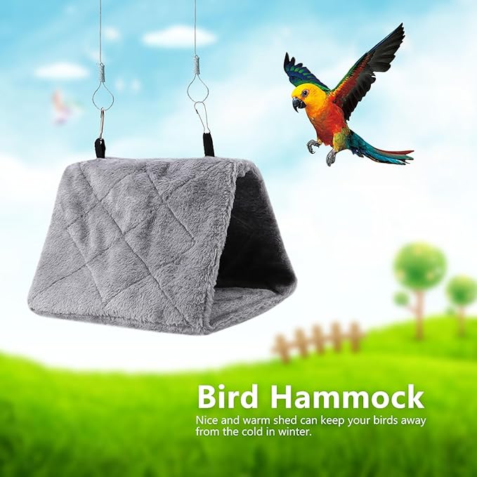 Bird Bed for Cage, Bird House Winter Warm Bird Bed for Cage Hanging Bird Hammock Soft Plush Snuggle Hut Tent, for Budgie Parakeet Cockatiel Conure Lovebird (S)