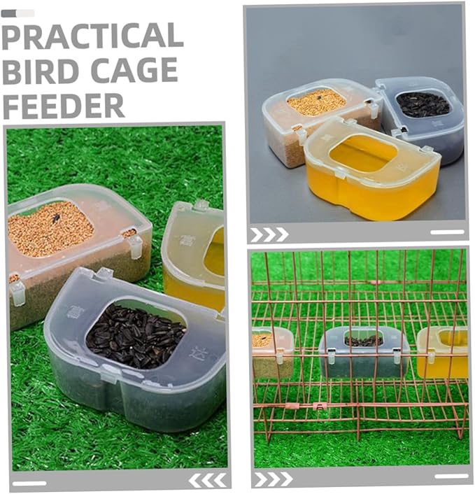 2Pcs Hanging Quail Feeder Transparent Pigeon Supplies with No Waste Design Easy to Clean Bird Cage Feeder for Quail and Pigeons for Bird Lovers